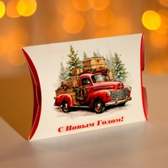 Коробка подарочная новогодняя складная "Пикап с подарками" 11 х 8 х 2 см