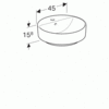 Geberit VariForm Раковина с установкой на столешницу круглой формы, D=45 см, с отв. под смеситель, с отв. перелива