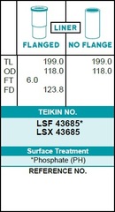 Гильза блока цилиндров TEIKIN LSF43685 (4шт/упак) не хонингованная