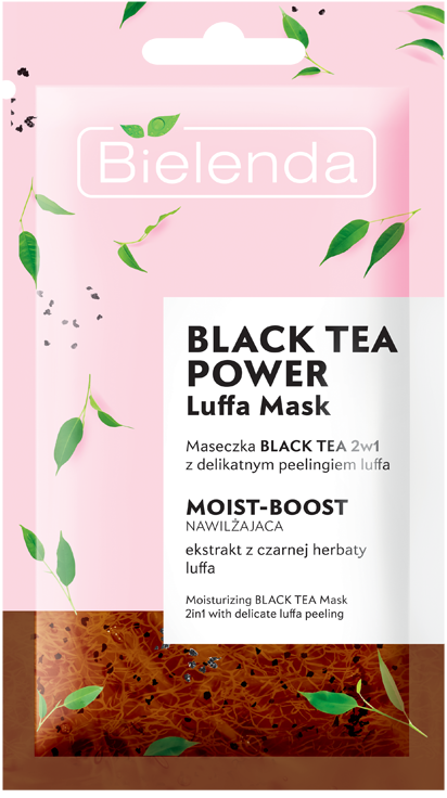 Luffa Mask Black Tea 2in1 с увлажняющим пилингом скрабом, 8 г