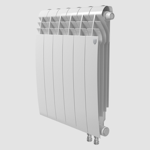 Биметаллический радиатор с правым нижним подключением  Biliner 350 V Bianco Traffico (белый)- 6 секций