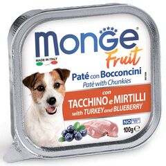 Monge Dog Fruit All Breeds Pate&Chunkies with Turkey&Blueberry