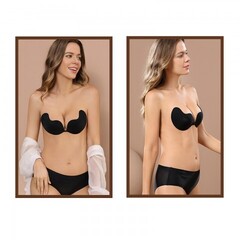 Пэстисы на грудь Оки-Чпоки, push up эффект. на силиконе, размер L, набор 2 шт, черный