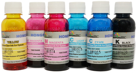 Набор чернил DCTEC для Epson L800, L805, L810, L850, L1800. 6 цветов по 100 мл