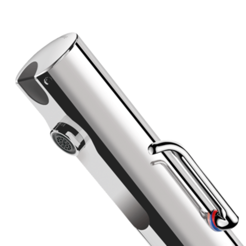 Delabie 490001LH Смеситель TEMPOMATIC MIX 4 (раковина) F3/8" встр разъем+ запорный вентиль, длинный рычаг
