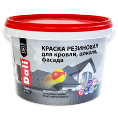 Краска резиновая Dali, глубокоматовая, база A, белая, 3 кг, 50265