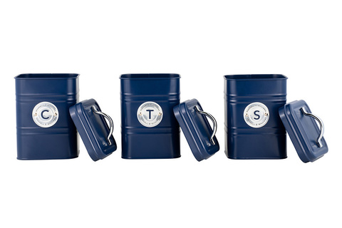 Набор банок для сыпучих продуктов 3шт 1.45л Maxwell&Williams Grandham синий