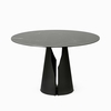 Обеденный стол Giano Ø120 см, черная глянцевая керамика