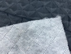 Ткань подкладочная Термостёжка, таффета Т190 + синтепон 80гр, ш. 150, чёрный