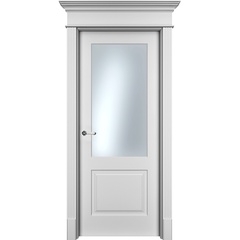 Межкомнатная дверь Нафта 2 белая эмаль со стеклом