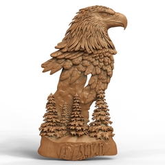 Силиконовый молд № 368 Орел на скале правый