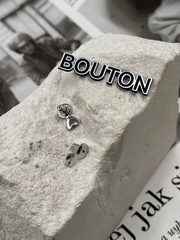 Заглушки для серег серебро с сердцем (пара)