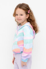 джемпер  для девочки  КР 302684/цветная волна к535