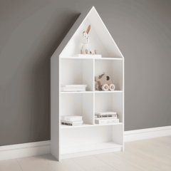 🏡 Стеллаж-домик «Теремок» — где книги живут как в сказке, а игрушки — как в гостях у друзей 🐰📚