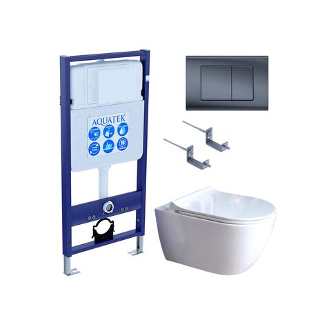 Aquatek SET Aquatek ПОЛАРИС-01-033 4в1 SET Aquatek ПОЛАРИС (рама Aquatek Standard INS-0000012+унитаз ПОЛАРИС AQ0700-01 с тонким сиденьем soft-close+ крепеж KKI-0000002 +панель KDI-0000033)