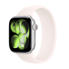 Умные часы Apple Watch Series 11 GPS, 42mm, Silver Aluminium Case with Light Blush Solo Loop