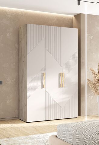 Ирис Шкаф 3-х ств.(1350) (Кашемир, Дуб Крафт серый)