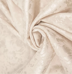 Атлас жаккард "Моар" цветы, 150 г/м2, ш. 150 см, бежевый