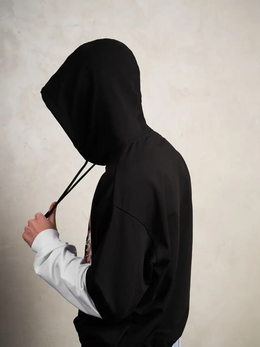 Худи женское мужское оверсайз с принтом аниме с капюшоном