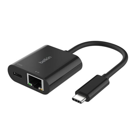 Адаптер Belkin USB-C to Ethernet Adapter With 100W USB-C Power Delivery, черный