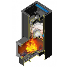 Печь-каменка Олимп 14-18 (чугунная дверца со стеклом, парогенератор) в интернет-магазине ЯрТехника