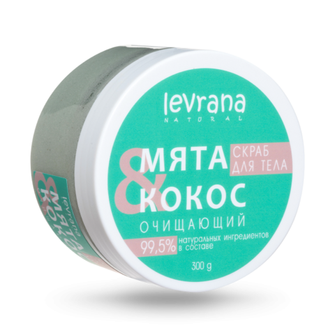 Levrana Скраб для тела очищающий, «Кокос и мята», 300 гр