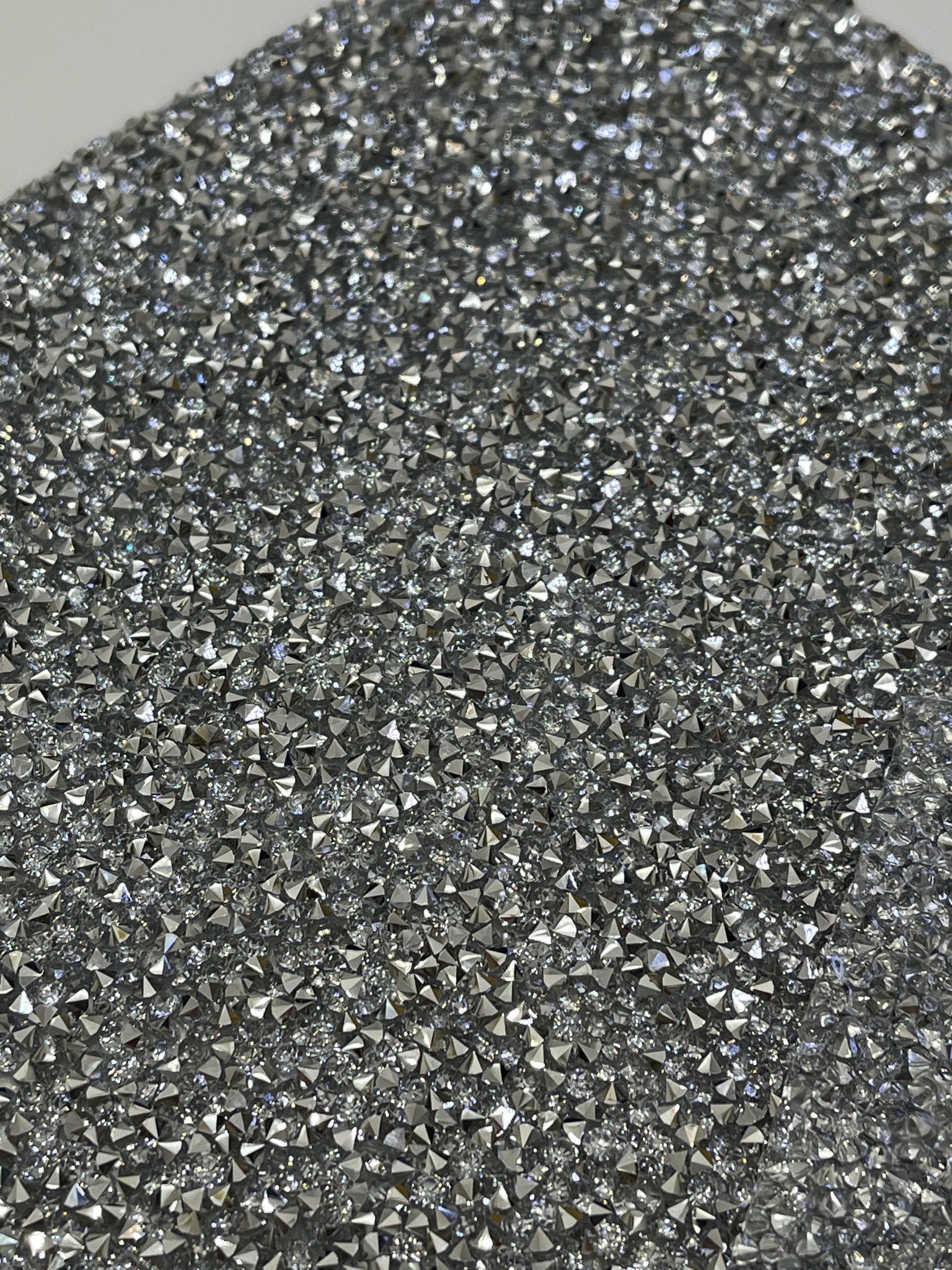 Кристальная ткань, серебро, crystal - 4*4 см.