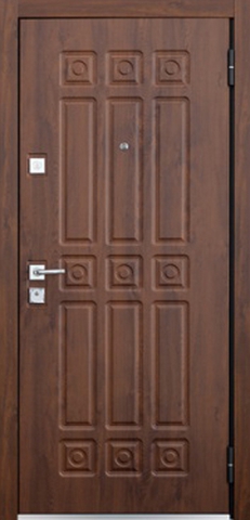 Дверь входная Бульдорс Mastino Novara стальная, орех грецкий, 2 замка