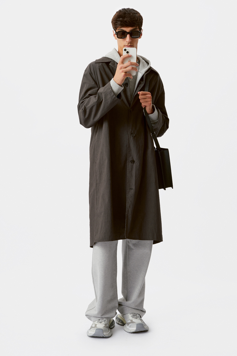 Темно-коричневый хлопковый тренч Heathen