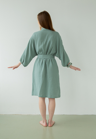 Халат Luxberry Муслин и комфорт пыльно-бирюзовый