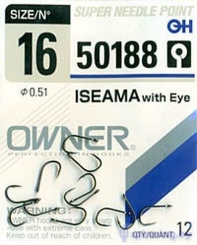 50188 № 16 Крючки OWNER Iseama W/ Eye-Bc/ продажа от 5 уп.
