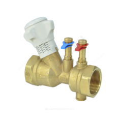 Клапан балансировочный ручной латунь R206B Ду 40 Ру25 ВР Kvs=18.5м3/ч с измерительными ниппелями Giacomini R206BY007