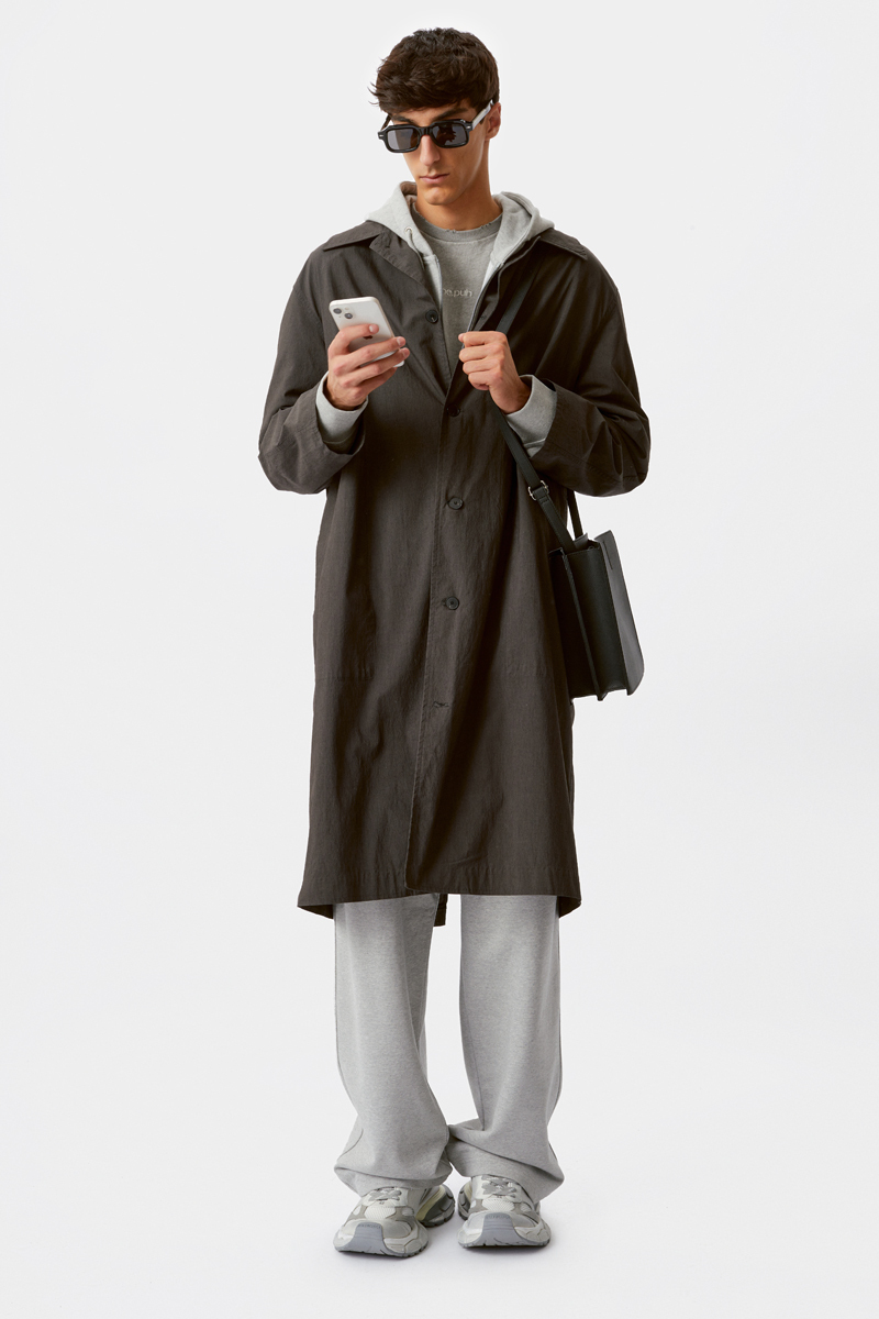 Темно-коричневый хлопковый тренч Heathen