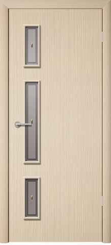 Дверь Фрегат Вертикаль, матовое с фьюзингом, цвет беленый дуб, остекленная