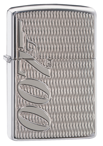 Зажигалка Zippo James Bond, прочный корпус Armor с покрытием High Polish Chrome, латунь/сталь