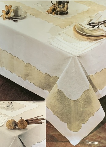 Скатерть 180x270 и 12 салфеток Palombella Tamigi Elite шампань