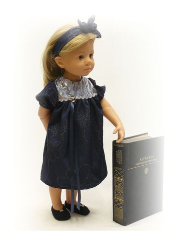 Платье Платье из жатого шелка - На кукле. Одежда для кукол, пупсов и мягких игрушек.