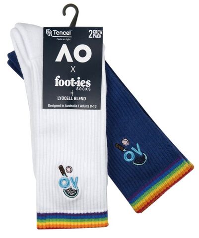 Теннисные носки Australian Open Pride Sneaker Socks 2P - white/navy