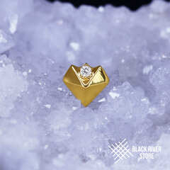 Convex Heart Crystal PVD Yellow