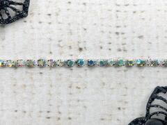 Цепь со стразами, ss 8.5, ш. 2.5 мм, серебро напыление AB