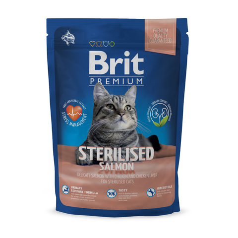 Brit Premium Cat Sterilised сухой корм для стерил. кошек (лосось, курица и куриная печень) 1,5кг