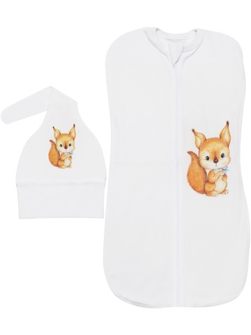 Кокон на молнии "Бельчонок" с шапочкой Luxury Baby