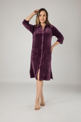 Велюровые женские халаты Халат женский  велюровый  0321 фиолетовый NUSA 0321фиол.jpg
