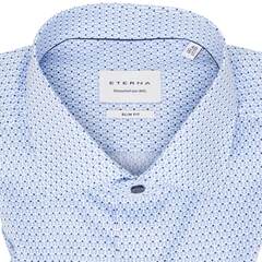 Сорочка мужская Eterna Slim Fit 4163-G170-12 с сине-голубым принтом, короткий рукав