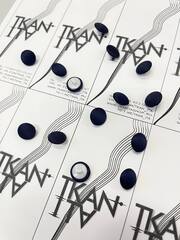 Пуговица обтяжная на ножке (Ткань/пластик, Синий атлас, 12)