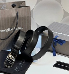 Двусторонний мужской ремень ZEGNA, 3,5 мм, чёрный