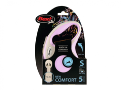 Flexi NEW LINE Comfort рулетка New Classic S лента 5 м серый/розовый (до 15 кг)