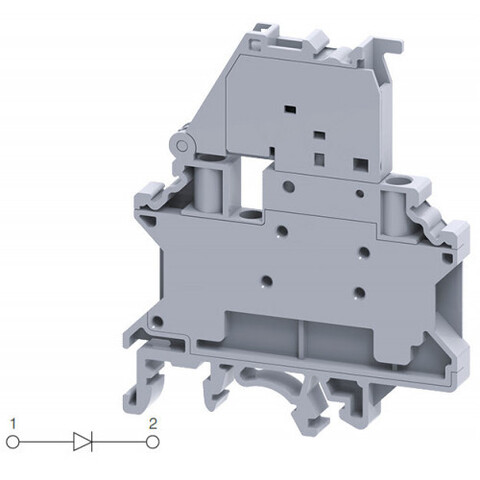 Клемма, винтовые зажимы проводника до 4 мм.кв. 32A/500V с диодной схемой - конфигурация D1