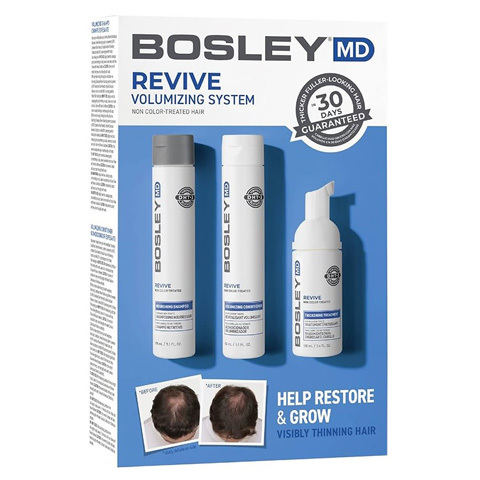 Bosley MD Revive Синяя линия: Система от выпадения и для стимуляции роста неокрашенных волос (BosRevive Starter Pack For Non Color-Treated Hair)