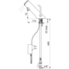 Delabie 490001LH Смеситель TEMPOMATIC MIX 4 (раковина) F3/8" встр разъем+ запорный вентиль, длинный рычаг